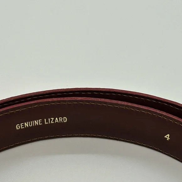 Barry Kieselstein-Cord Vintage Skinny Red Lizard Belt Strap 4 NEW CONDITION - Picture 10 of 10